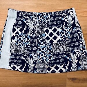 J McLaughlin Palm Springs Blue Tennis Skort XL Coral Reef Golf Pickleball